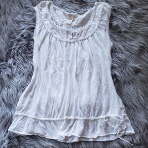 Anthropologie white tank top sleeveless very cute